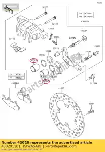 Kawasaki 430201101 piston-comp-frein - La partie au fond