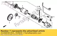 31206KW1901, Honda, conjunto de soporte, cepillo honda  cb cbf clr cn nx riii nc24-102 (j) japan rvf trx vf vfr xlr xr 125 250 300 400 750 1988 1989 1990 1991 1992 1993 1994 1995 1996 1997 1998 1999 2000 2001 2002 2003 2004 2005 2006 2007 2008, Nuevo