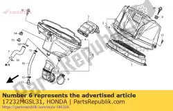 Aqui você pode pedir o tubo, conexão do filtro de ar em Honda , com o número da peça 17232MGSL31: