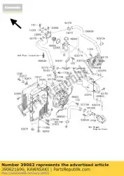 Here you can order the hose-cooling,thermo-r vn1500-d from Kawasaki, with part number 390621696: