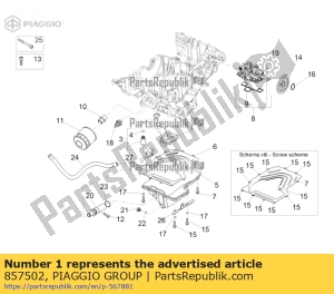 aprilia 857502 oil strainer - Bottom side