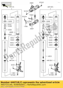 Kawasaki 440715140 damper-assy, ??fork, rh - Lado inferior