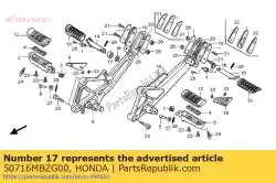 Aqui você pode pedir o borracha, r. Degrau da garupa em Honda , com o número da peça 50716MBZG00: