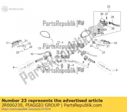 Ici, vous pouvez commander le hoofdremcilinder, droite auprès de Piaggio Group , avec le numéro de pièce 2R000239: