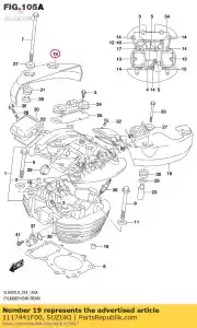 Suzuki 1117441F00 cap,cyl head co - Bottom side