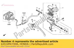 Ici, vous pouvez commander le sous-ensemble de cylindre., rr. Maître frein (nissin) auprès de Honda , avec le numéro de pièce 43510MCT006: