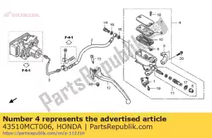 honda 43510MCT006 sous-ensemble de cylindre., rr. maître frein (nissin) - La partie au fond