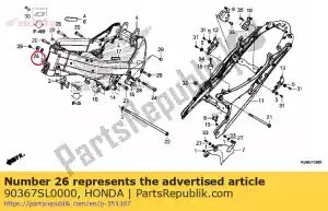 Honda 90367SL0000 porca, flange, 12 mm - Lado inferior