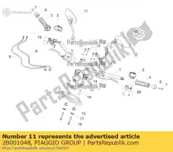 Aqui você pode pedir o retrovisor direito em Piaggio Group , com o número da peça 2B001048: