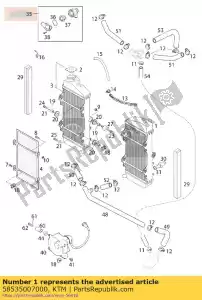 ktm 58535007000 radiador l / s rallye 2001 - Lado inferior