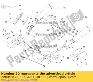 Piaggio Group 2B0048475 lh silencer - Bottom side