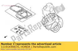 Ici, vous pouvez commander le joint, carter auprès de Honda , avec le numéro de pièce 11191KRN670: