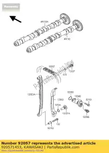 kawasaki 920571453 chaîne, came, 92rh2015-12 zx900-c1 - La partie au fond