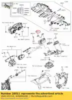 260110210, Kawasaki, fio-chumbo, bateria (+) zx600r9f kawasaki  zx 600 2009 2010 2011 2012 2017 2018, Novo