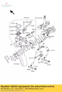 Suzuki K430341172 freno de soporte - Lado inferior