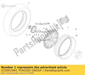 Piaggio Group 1C0001964 wiel - Onderkant