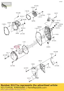 Kawasaki 921710938 braçadeira - Lado inferior