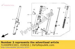 vork, r voorkant van Honda, met onderdeel nummer 51400MCC003, bestel je hier online: