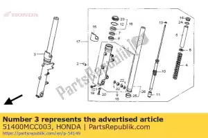 Honda 51400MCC003 tenedor, delantero - Lado inferior