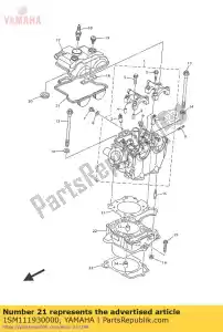 yamaha 1SM111930000 gasket, head cover 1 - Bottom side