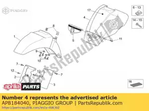 Piaggio Group AP8184040 front fairing. white - Bottom side