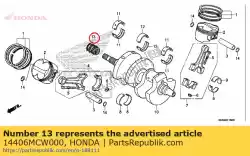 Ici, vous pouvez commander le pignon, distribution (19t) auprès de Honda , avec le numéro de pièce 14406MCW000: