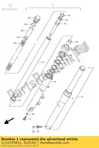 Suzuki 5110339A41 amortiguador, r - Lado inferior