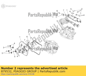 aprilia 879532 joint de couvercle de tête - La partie au fond