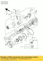 131941084, Kawasaki, embrague unidireccional klf300-a1 kawasaki d estrella 125 250 1994 1999, Nuevo