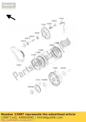 Qui puoi ordinare mozzo-frizione klx650-c2 da Kawasaki , con numero parte 130871162: