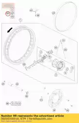 Aquí puede pedir kit de radios delantero 14 ''12 de KTM , con el número de pieza 00050000918: