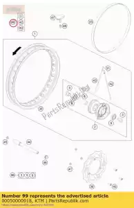 ktm 00050000918 kit de radios delantero 14 ''12 - Lado inferior