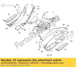 rechter zekering toegangsklep van Piaggio Group, met onderdeel nummer 6244590090, bestel je hier online: