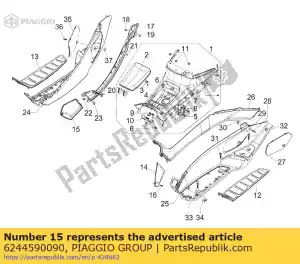 Piaggio Group 6244590090 flap de acesso do fusível direito - Lado inferior