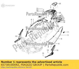 Piaggio Group 65738100XN2 prawy panel boczny - Dół