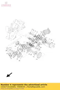 yamaha 13CE71610000 engrenage, 6ème pignon - La partie au fond