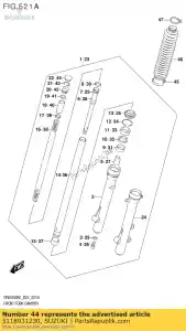 Suzuki 5118931230 tapa, tenedor fr - Lado inferior