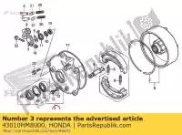 43010HM8000, Honda, paneelset, rr. rem honda trx250ex sporttrax sportrax trx250x trx250tm trx250tm1 250 , Nieuw