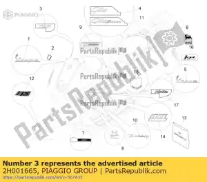 Piaggio Group 2H001665 plaket - Onderkant