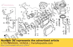 Aqui você pode pedir o tubo, respiração do motor em Honda , com o número da peça 17357MN9000: