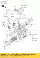 110131261, Kawasaki, filtro de ar kawasaki er 500 1997 1998 1999 2000 2001 2003 2004 2005, Novo