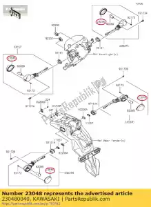 kawasaki 230480040 01 lens-signal lamp - Bottom side