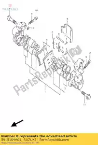 Suzuki 5915104A01 cover,caliper - Bottom side