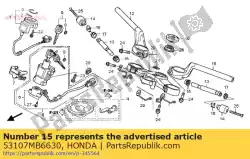 Aqui você pode pedir o borracha b, peso da alça em Honda , com o número da peça 53107MB6630: