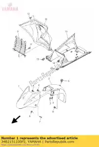 yamaha 34B2151100P2 guardabarros delantero - Lado inferior