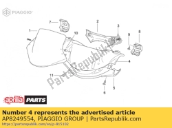 Aprilia AP8249554, Dashboard paneel. heet rood, OEM: Aprilia AP8249554