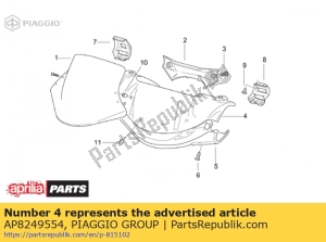 aprilia AP8249554 panel deski rozdzielczej. gor?ca czerwie? - Dół