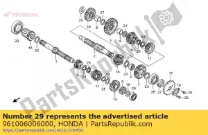 Honda 961006006000 bearing, radial ball, 600 - Bottom side