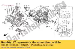 Qui puoi ordinare bullone, perno, 9x168 da Honda , con numero parte 90031MJ0000: