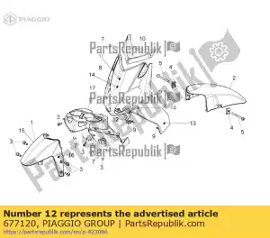 Piaggio Group 677120 rh front fairing dec. 